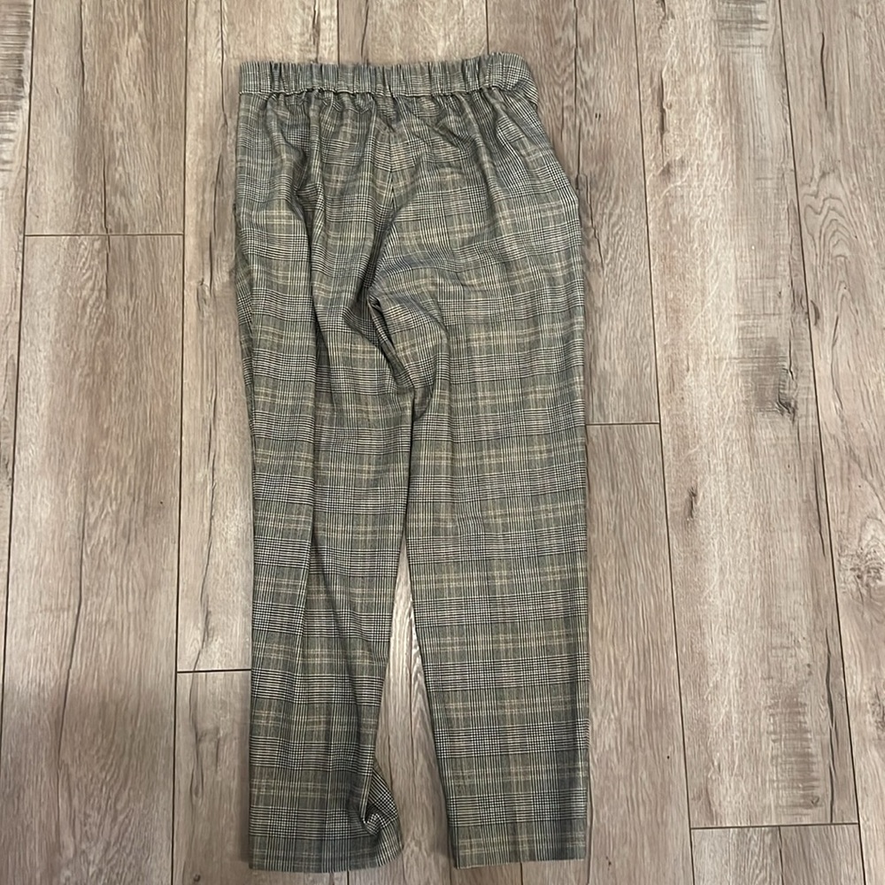 Aritzia Babaton Checkered Pants Trouser Cropped Elastic Band Soft Size 0 NWOT - Picture 5 of 5